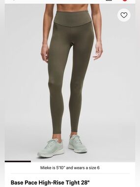 Lululemon Base Pace Hugh Rise Leggings 28” - Green